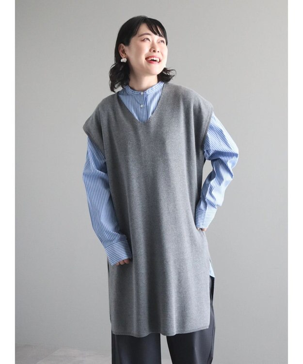 CRAFT STANDARD BOUTIQUE ジレニットワンピース Gray Mixture