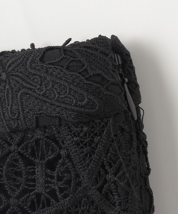 GRACE CONTINENTAL ケミカルレースパッチワークスカート ブラック