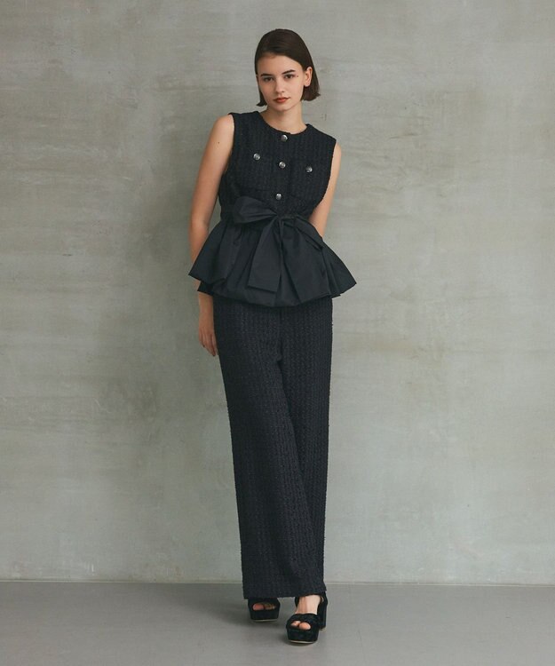 GRACE CONTINENTAL ツイードコンビジレ ブラック