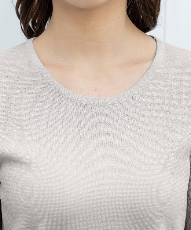 Tiaclasse 【洗える】シアースリーブニットトップス グレー