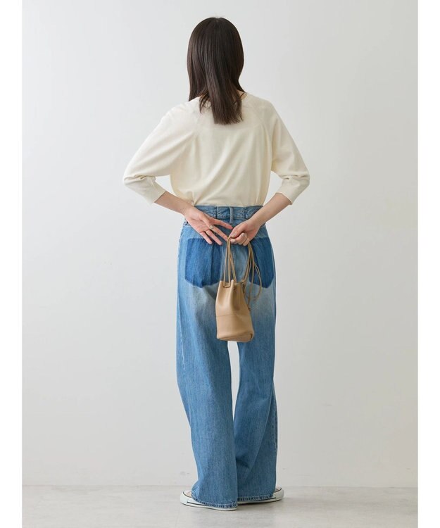 AMERICAN HOLIC ＵＶカットラグラン５分袖ニットプルオーバー Off White