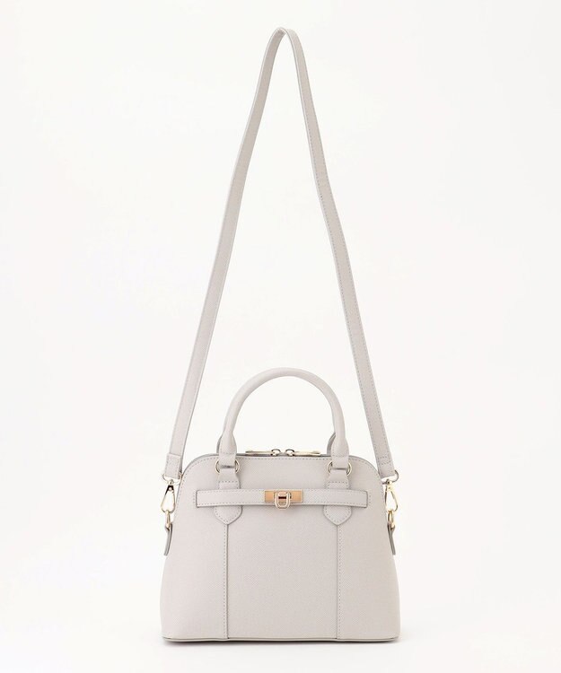 ANY SIS 【2WAY】ベルトアクセントブガッティ バッグ ライトグレー