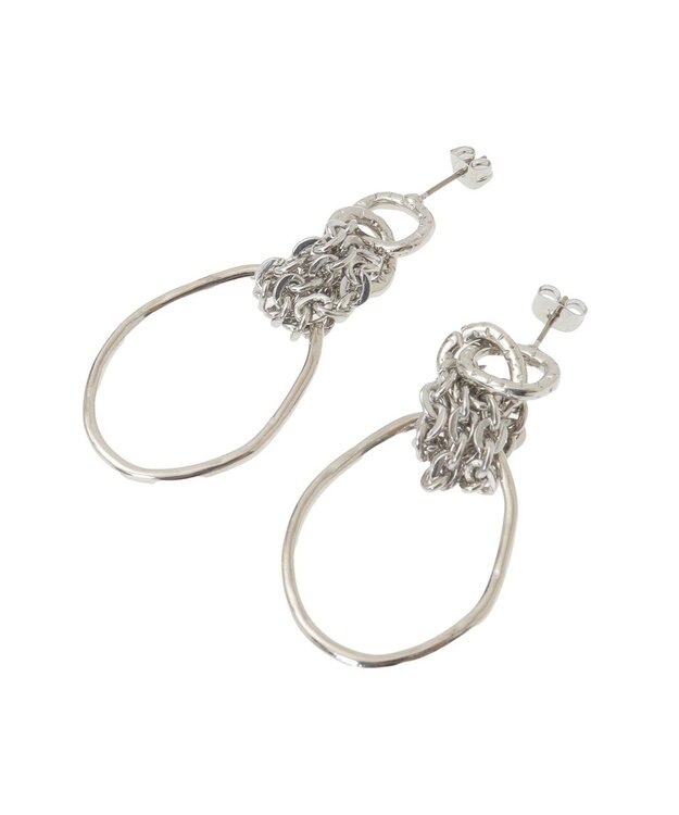 YECCA VECCA フープチェーンピアス Silver