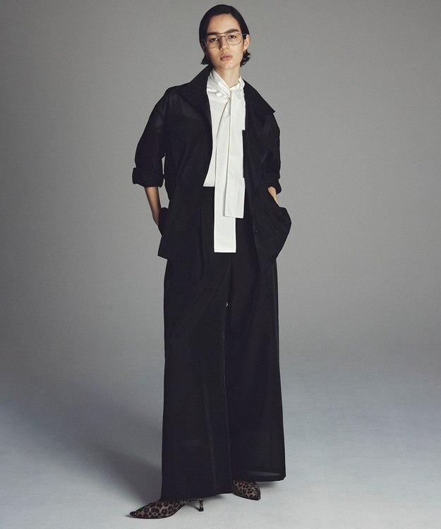 uncrave シアーオーガンジー ミリタリーブルゾン ブラック