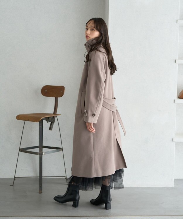 earth music&ecology 2WAYカラーロングコート モカ
