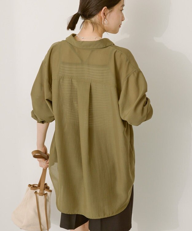 AMERICAN HOLIC シアーボイルオーバーシルエットシャツ Ivory