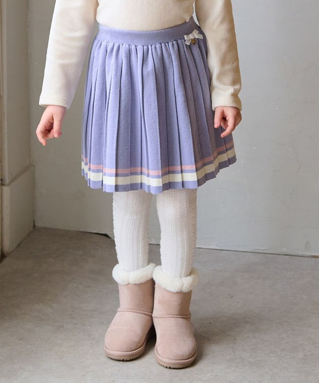 ANY KIDS プリーツニットスカート サックスブルー