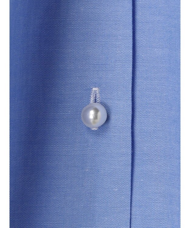 CRAFT STANDARD BOUTIQUE パールボタン抜き衿サークルブラウス Sax