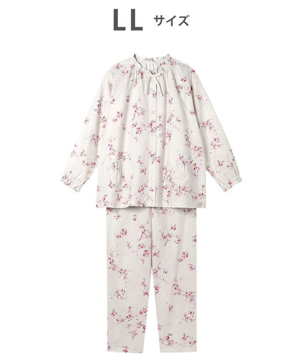 WACOAL ワコール_リラックス＆スリープ パジャマ 長袖 長ズボン 綿100%(本体) レディース KDX510 /ワコール アイボリー