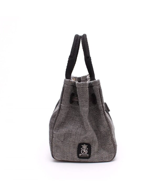 A.D.M.J. 【ファブリック】リネンラメクロス/前金具付トート32cm(Dカン＋)リネンラメクロス/前金具付トート40cm(Dカン＋) BLACK