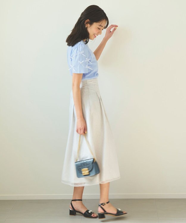 Feroux ダイヤチュール スカート ライトグレー系