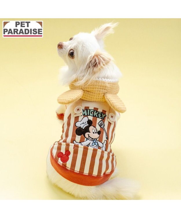 PET PARADISE ディズニー ミッキーマウス エプロン パーカー 小型犬 ホワイト×レッド