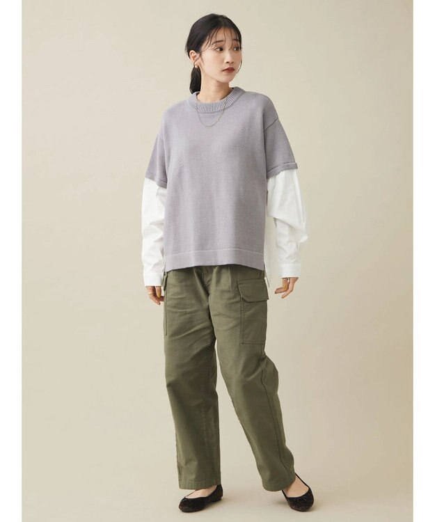 CRAFT STANDARD BOUTIQUE シャツドッキングニットプルオーバー Gray Mixture