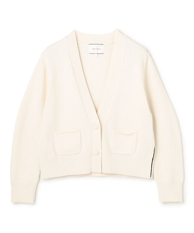 BEIGE， HELIODOR / マリンボタンクロップドカーディガン Ecru