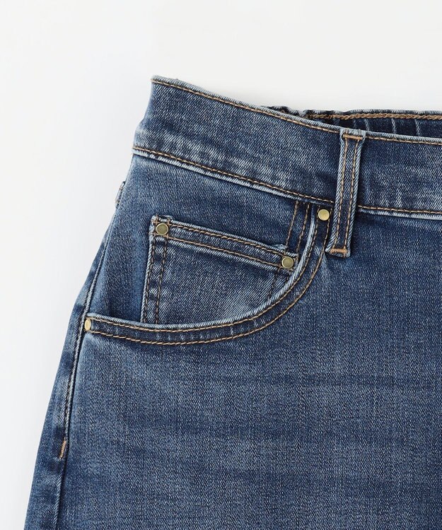 ANY 【洗濯機可/ウエストゴム/ストレッチ】ワイドデニムパンツ インディゴ