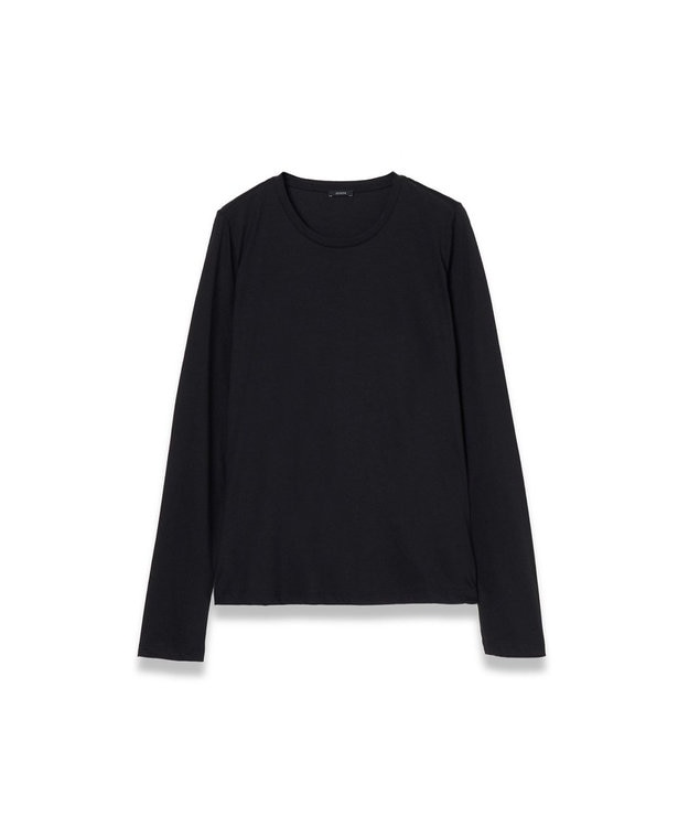 JOSEPH 【洗える】コットンシルク　ロングスリーブティーシャツ Black