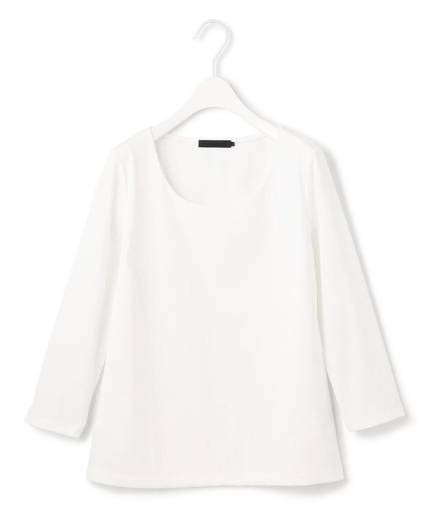 ICB 【洗える】スーペリアジャージー Uネックプルオーバー オフホワイト系