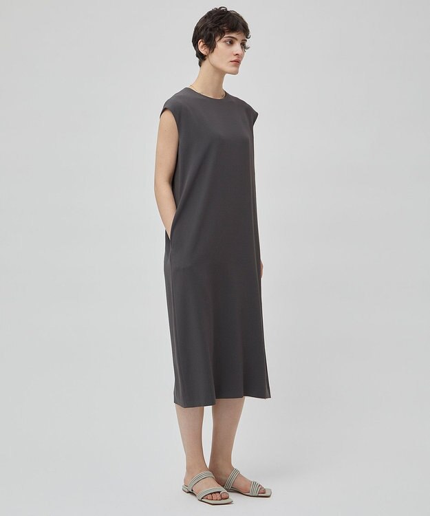 BEIGE， CINDY / サイドタックドレス C.Gray×White