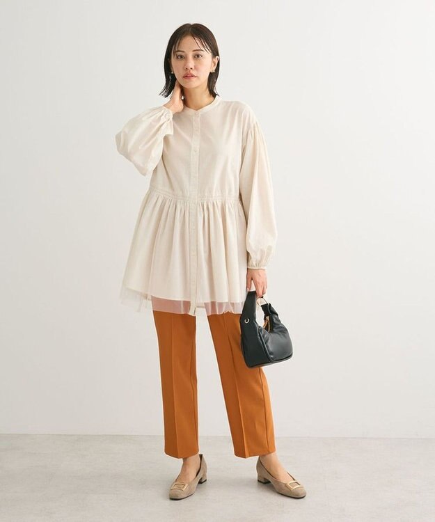 Green Parks 裾チュールレイヤードチュニック Beige