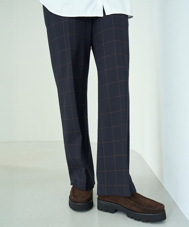 UNFILO 【ウエストゴム/14サイズ展開】beauty warm pants ワイド ウィンドーペン