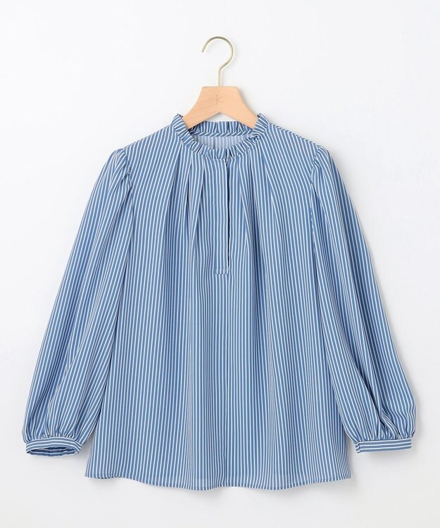 組曲 S ライトデシンフリル襟 ブラウス ブルー系1