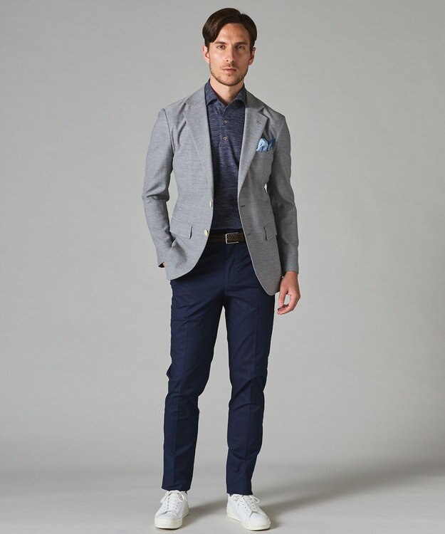 GOTAIRIKU 【麻混の清涼感】ノルマンディーリネン ボタンダウンポロシャツ(24年モデル) ネイビー系