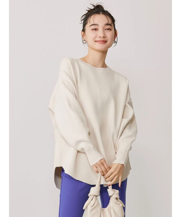 AMERICAN HOLIC ラウンドスウェットライクニットプルオーバー Ivory