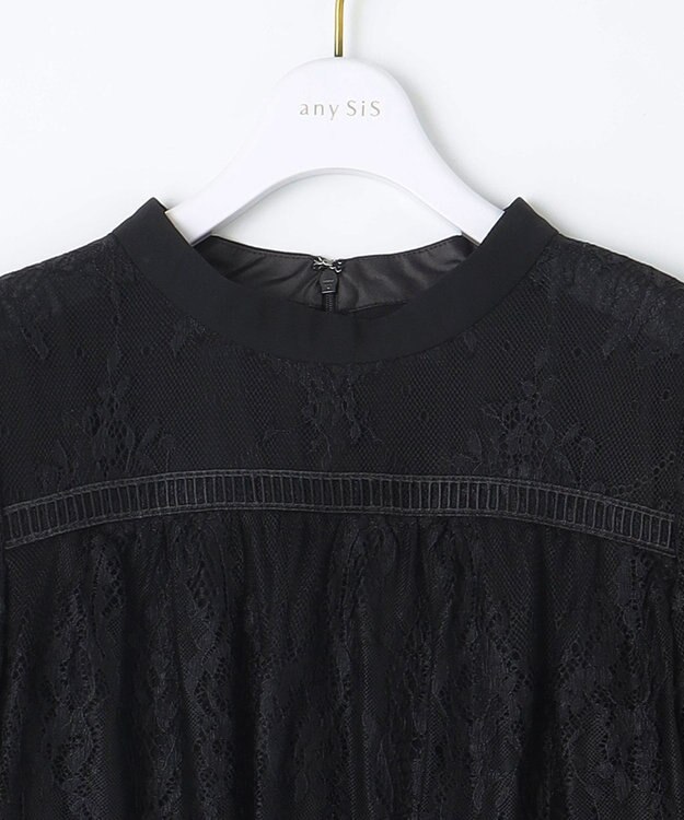 ANY SIS 【洗える】レーシーケープ ドレス ブラック