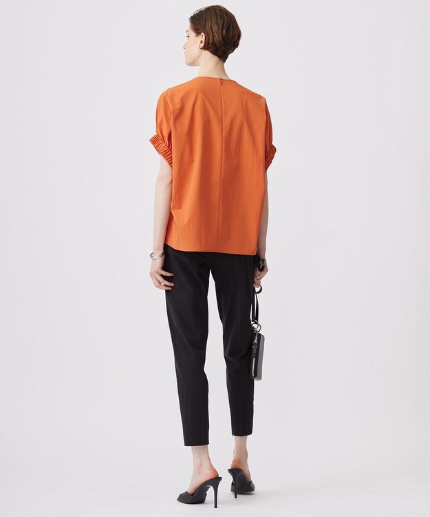 ICB 【接触冷感・UVカット・洗える】ヴィンテージスパンブロード デザインブラウス テラコッタ系