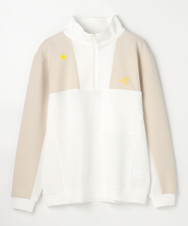 PW CIRCULUS 今が旬トップス！【ドライな肌触り / UV遮蔽率98.9% UVカット / ストレッチ】【MEN】ワッフルハーフジップトップス  ゴルフ ホワイト系