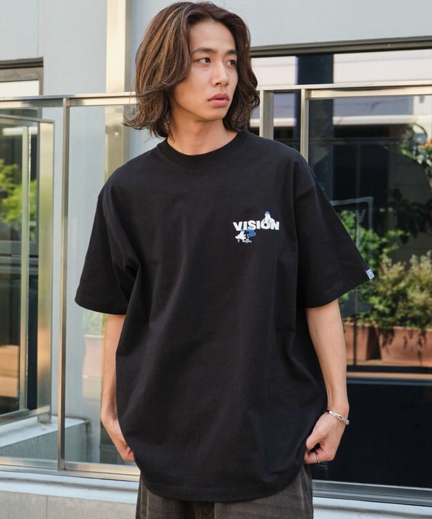 WEGO 【ユニセックス着用ITEM】別注VISIONボックスロゴゴーストスケーターT（SS） ブラック