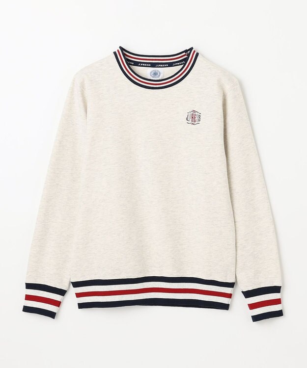 J.PRESS KIDS 【140-170cm】トリコリブコンビボーダー ミニ裏毛 トレーナー アイボリー系