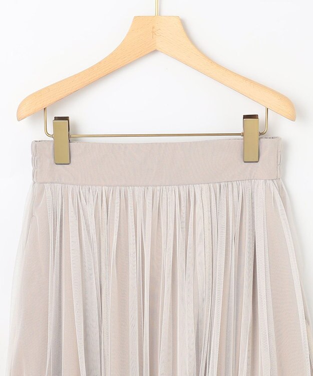 組曲 ギャザーチュール ドラマティック スカート ピンクベージュ系