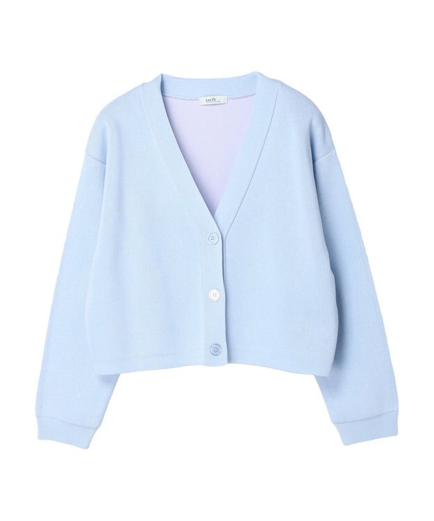 earth music&ecology バイカラースポンディッシュカーディガン Sax