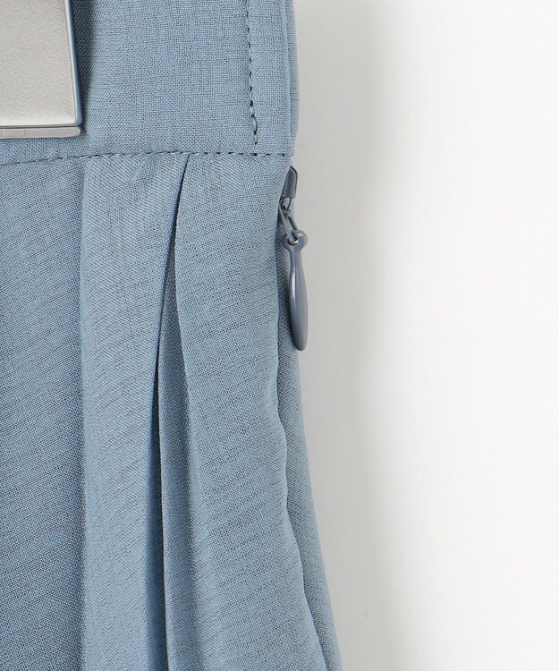 J.PRESS LADIES 【洗える】シアータフタ プリーツ スカート グレイッシュサックス系