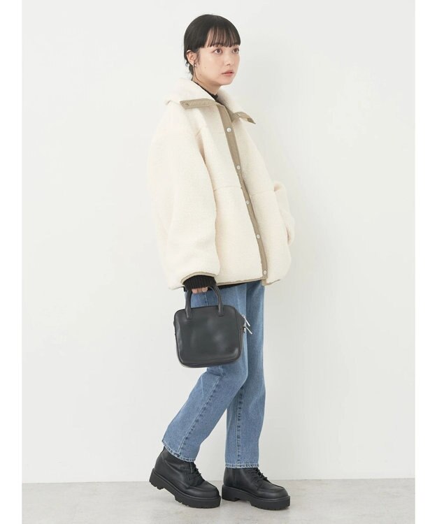 earth music&ecology リバーシブルボアブルゾン Ivory