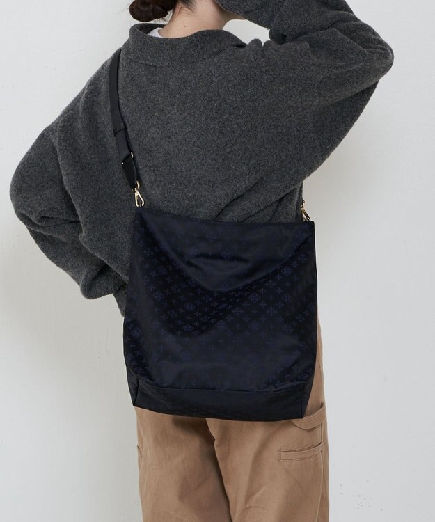 russet ナイロンジャガード2WAYショルダーバッグ(CE-1622) Black/Navy
