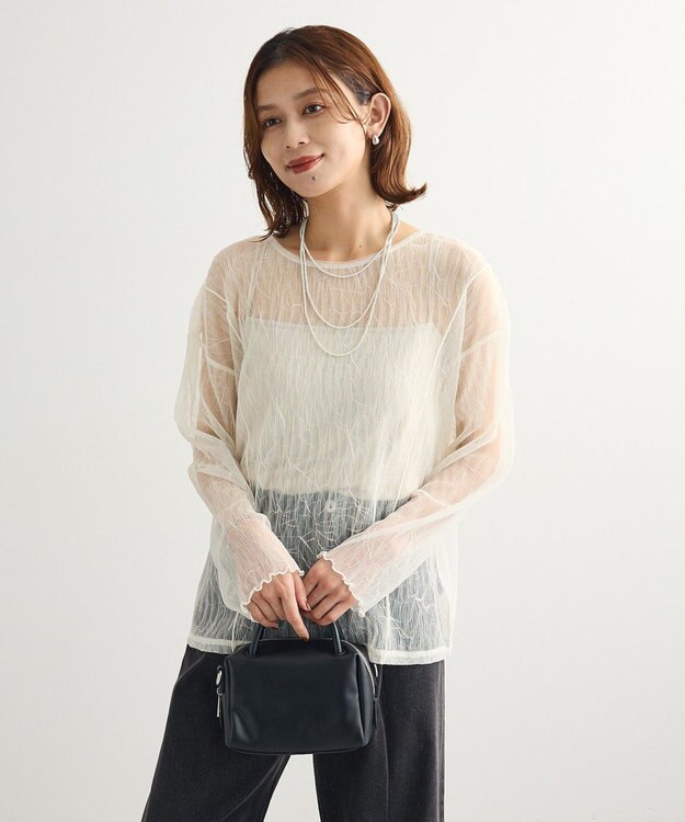 Green Parks シアークラッシュプルオーバー Ivory