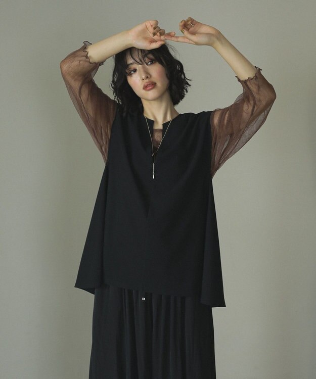 Green Parks シアークラッシュプルオーバー Brown