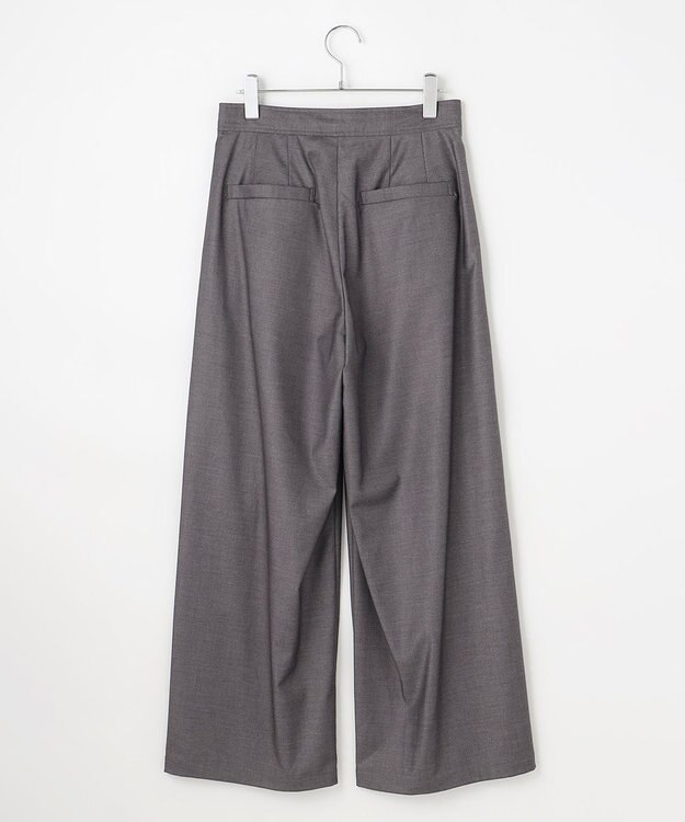 #Newans 【洗濯機可/しわになりにくい】ベリーワイドパンツ チャコール