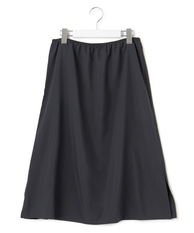 23区 L 【洗える】LIBECO フレア ロングスカート ネイビー系