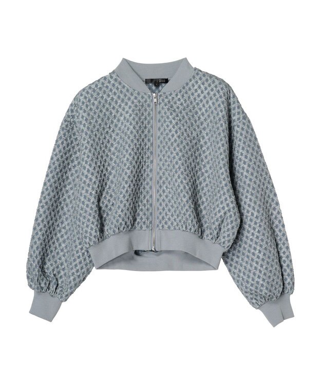 Green Parks ・ＳＵＧＡＲ　ＳＰＯＯＮ　エンボスチェックブルゾン Blue