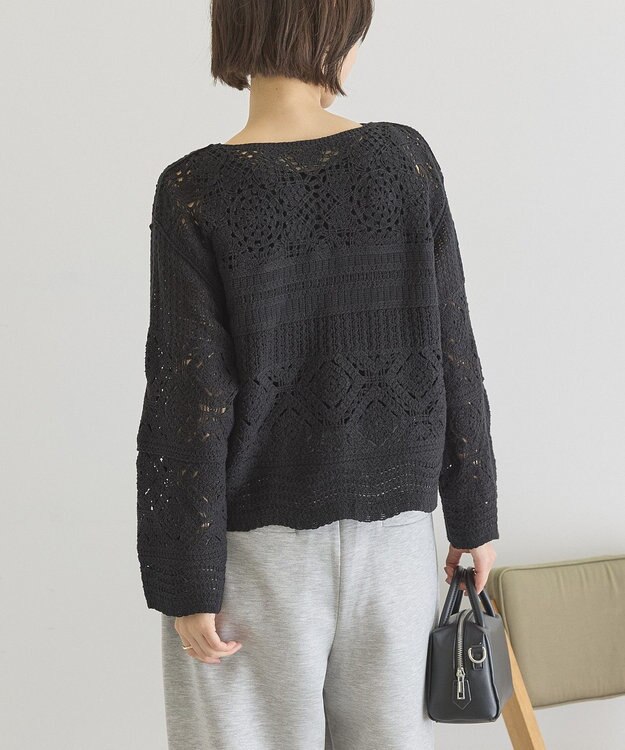 AMERICAN HOLIC クロシェニットカーディガン Black