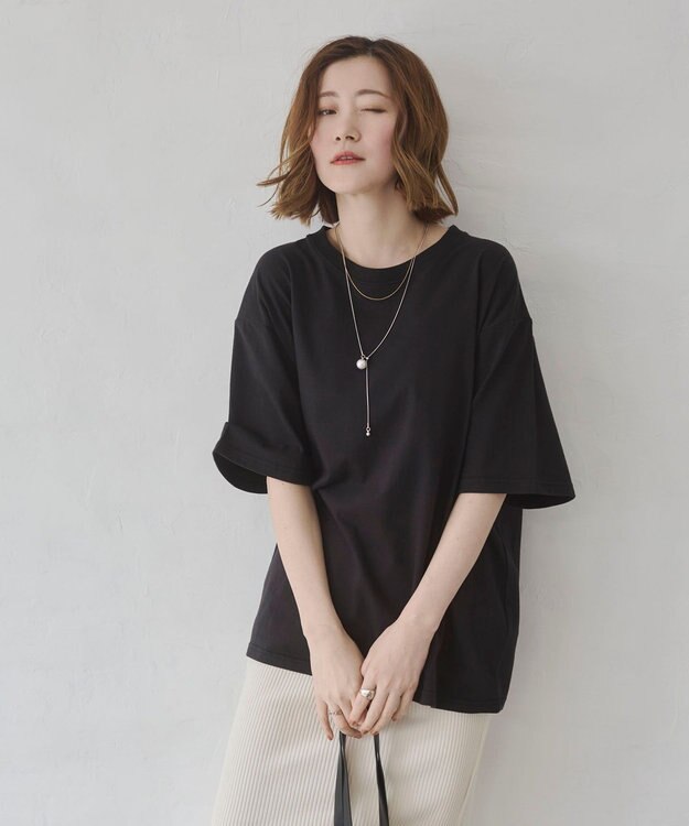 WEGO 【ユニセックス着用ITEM/SMLサイズ展開】コットンクルーネックT（SS） ブラック