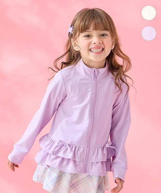 ANY KIDS 裾フリル ラッシュガード ラベンダー