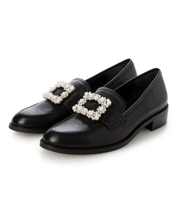 MODE ET JACOMO <carino>ビジューバックルローファー ブラック