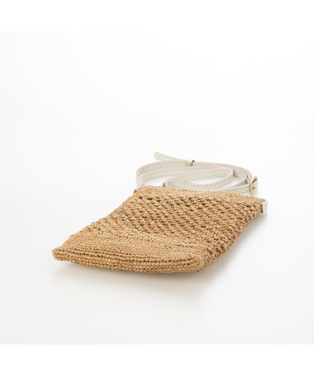 UNBILLION ペルケ perche / マダガスカルラフィア×姫路レザーミニショルダー アイボリー