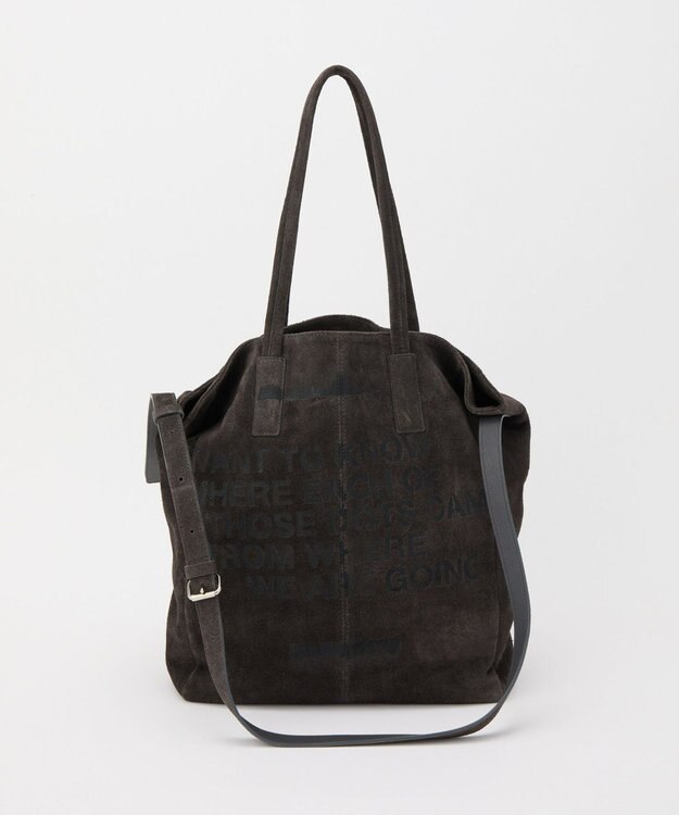 russet ステンシルデザインスエード2WAYトートバッグ(CE-1639) Gray