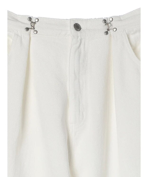 Green Parks ・ＥＬＥＮＣＡＲＥ　ＤＵＥ　ホワイトデニムタックパンツ White