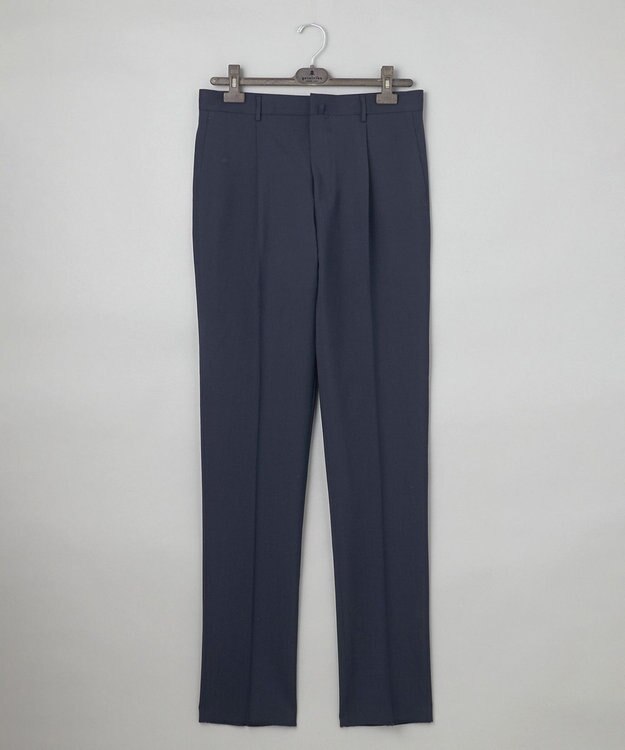 GOTAIRIKU ロングセラー【洗える/折り目加工/シワになりにくい/ウエストアジャスター】ウォッシャブル サマーウール100％パンツ_定番色(1タック)25年モデル ネイビー系